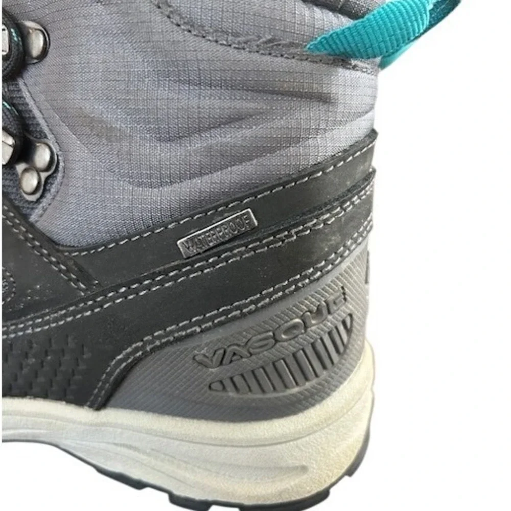 Vasque Kids AT UltraDry Hiking Boots Waterproof Gray Turquiose Lace Up Size‎ 2Y